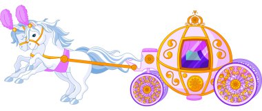 Fairytale pink carriage clipart