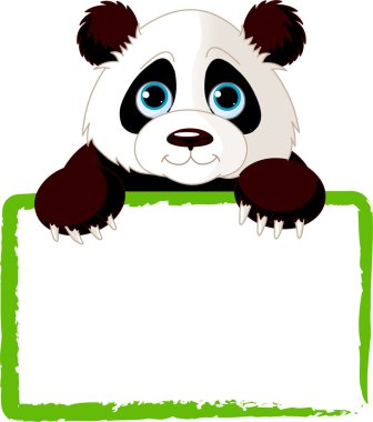 Cute Panda Card clipart