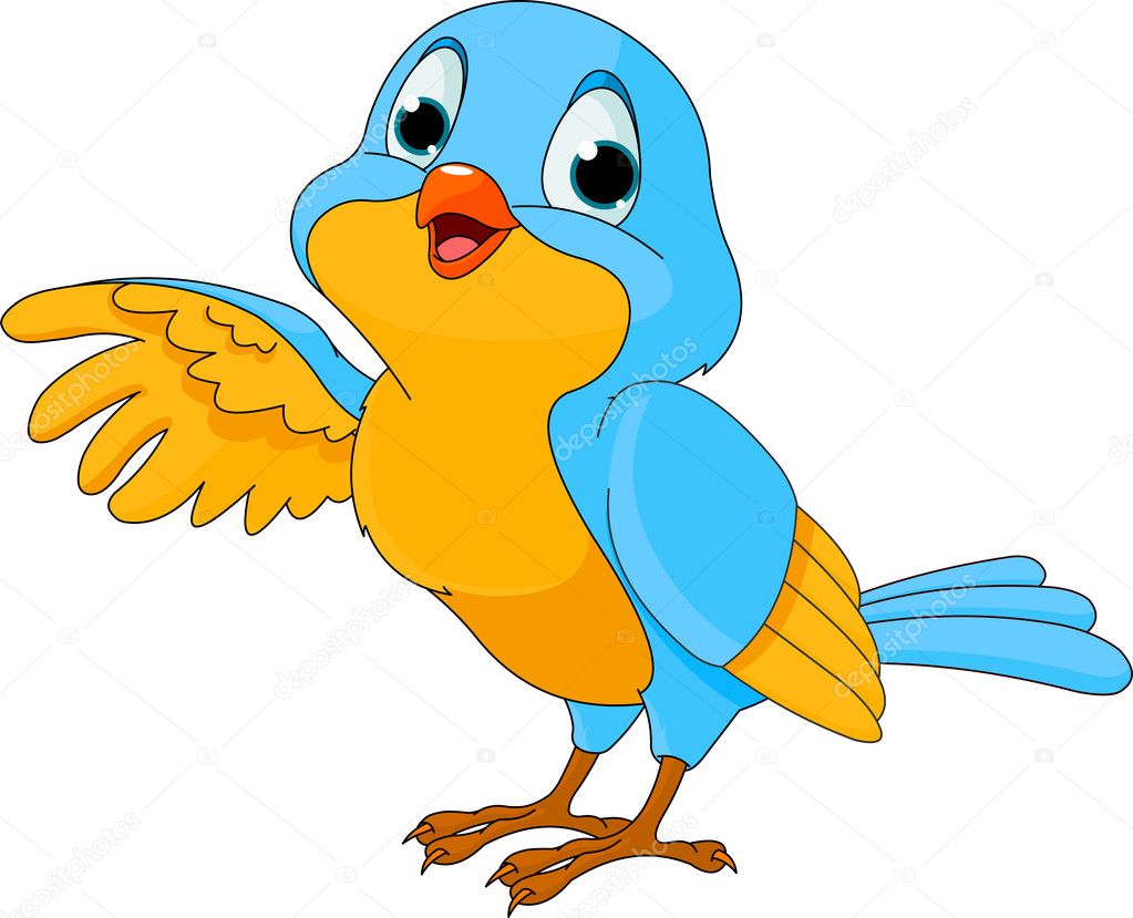 Cute Cartoon Bird — Stock Vector © Dazdraperma #6464180