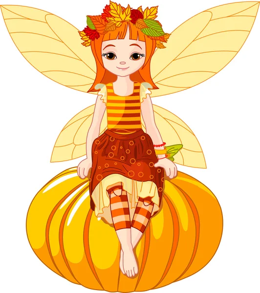 秋の妖精の女の子 — ストックベクタ