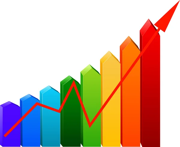 Gráfico de negócios com seta —  Vetores de Stock