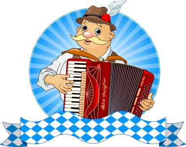 Oktoberfest Accordion Player clipart