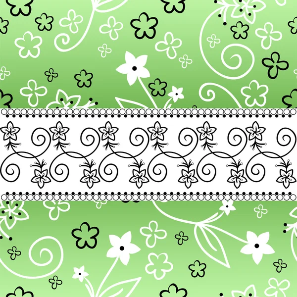Grüner Hintergrund mit einem horizontalen Streifen — Stockvektor