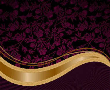 Golden wave on a purple background clipart