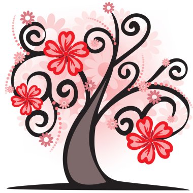 Pink tree clipart