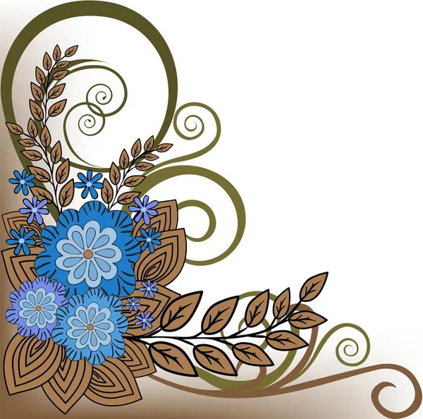 Zusammensetzung der blauen Blume — Stockvektor