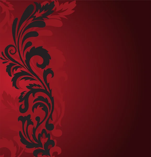 赤に黒い飾り — ストックベクタ