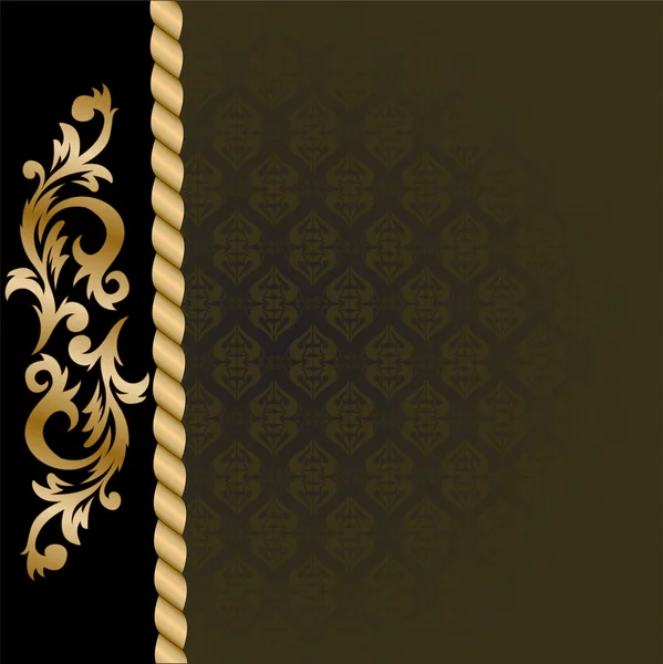 Schwarzer Hintergrund mit goldenen Ornamenten — Stockvektor