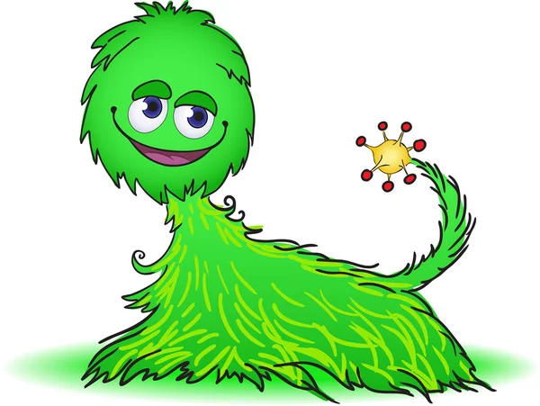绿色毛茸茸的生物 — 图库矢量图片
