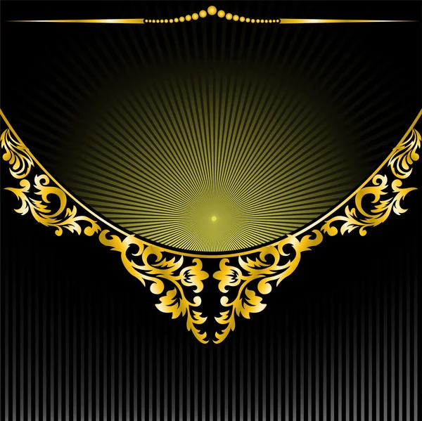 Černé pozadí s půlkruhovou ornament — Stockový vektor