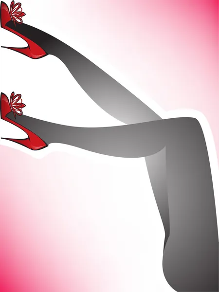 Jambes féminines sur un rose — Image vectorielle