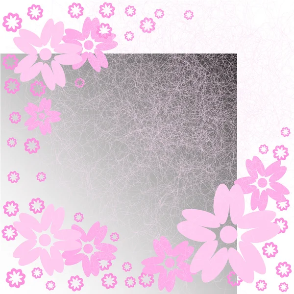 Ροζ λουλούδια στις γρατσουνιές — Διανυσματικό Αρχείο