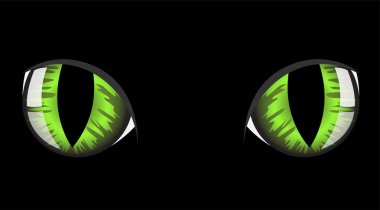 Green cat eyes clipart
