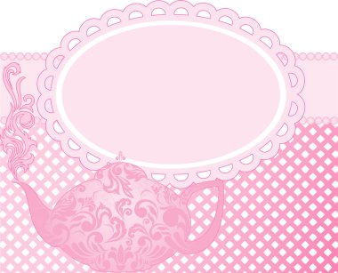 Pink teapot clipart