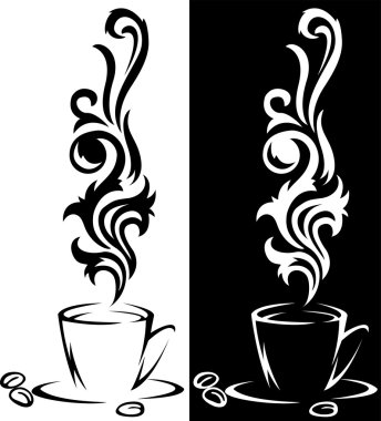 Two cups of coffee clipart