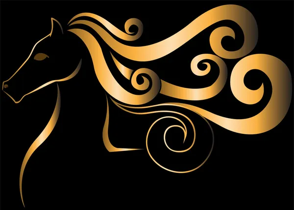 Cheval doré — Image vectorielle
