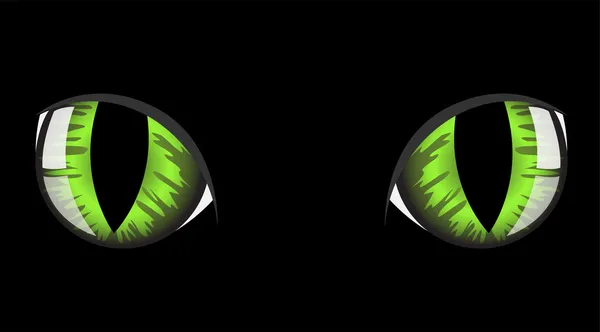 Zielony kot oczy — Wektor stockowy