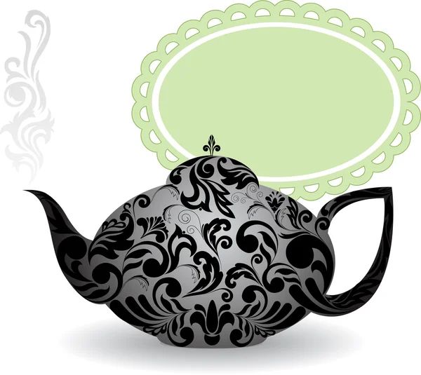 Чайник на зеленом фоне — стоковый вектор