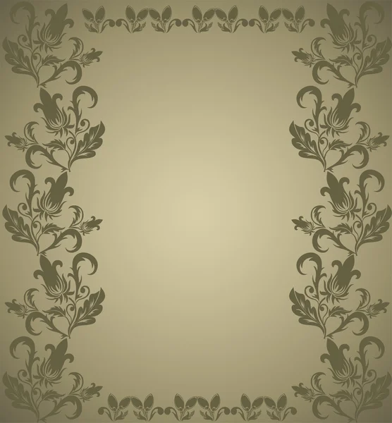 Cadre floral brun — Image vectorielle