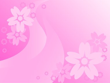 Flowers on a pink abstract background clipart