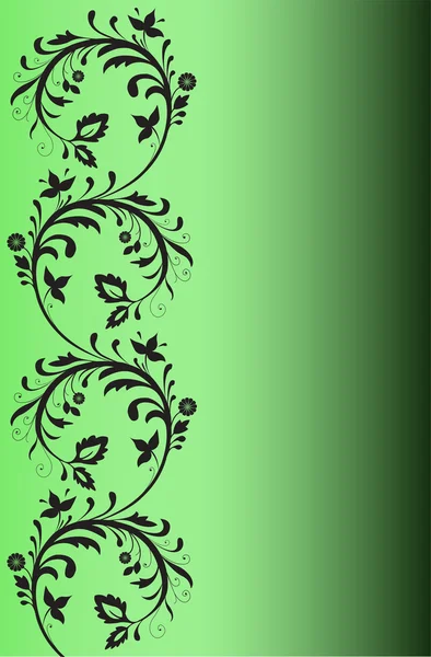 Schwarzes Muster auf grünem Hintergrund — Stockvektor