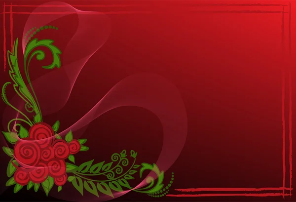 Επαγγελματική κάρτα με κόκκινα τριαντάφυλλα — Διανυσματικό Αρχείο
