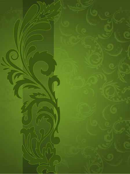 Zelené pozadí s ornamenty — Stockový vektor