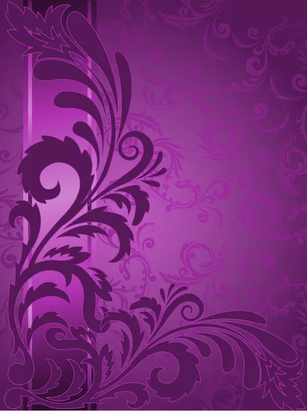 Fondo púrpura con adorno — Vector de stock