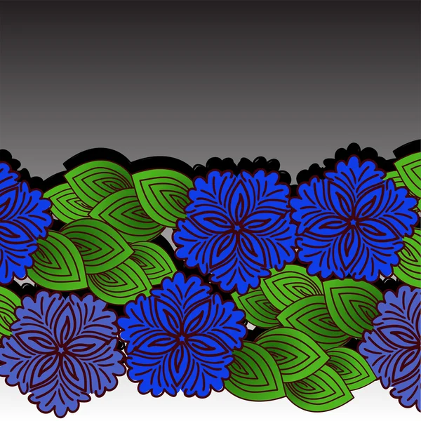 Una ghirlanda di fiori blu — Vettoriale Stock