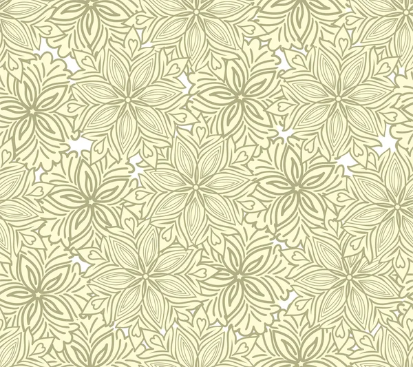 Amarillo floral sin costura — Vector de stock