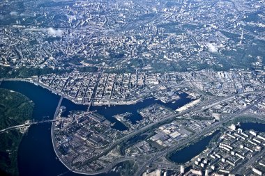 View from above on city Kyiv clipart