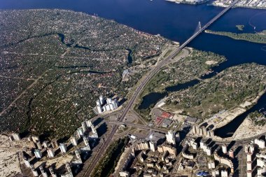 View from above on city Kyiv clipart