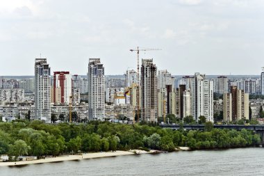 View on Kyiv modern architecture clipart