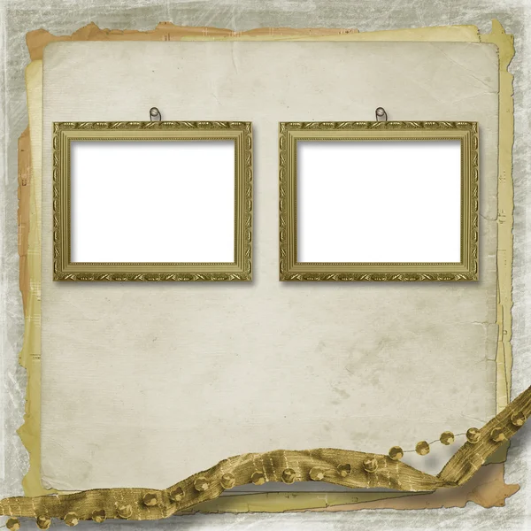 Picture brown frame with a decorative victorian pattern — Stock Photo, Image
