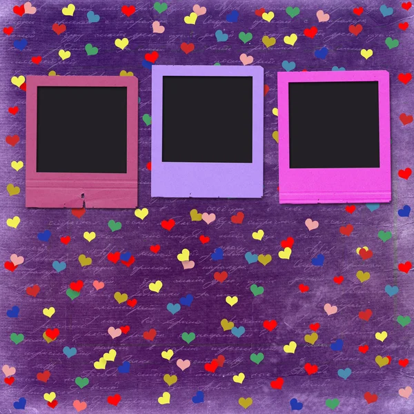 Viejas diapositivas grunge sobre el alegre fondo multicolor — Foto de Stock
