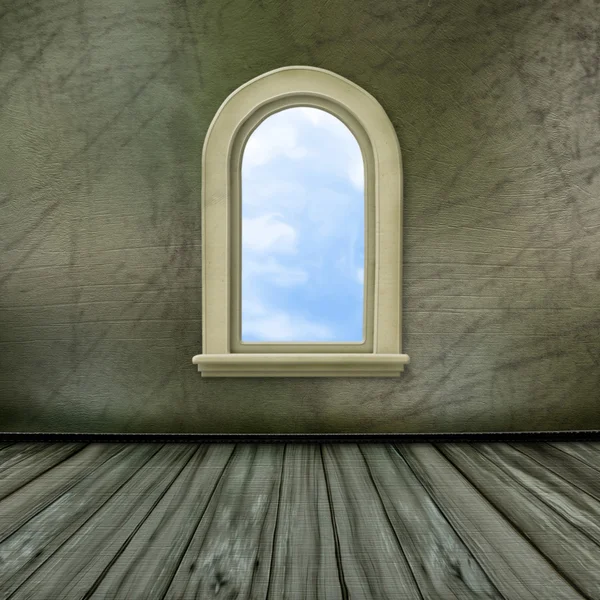 Windows ile eski bir kalenin büyük salon — Stok fotoğraf