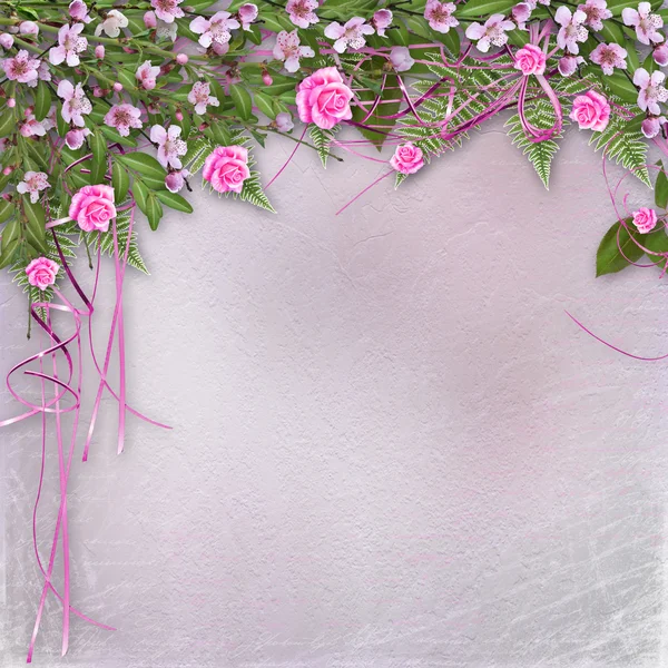 Schrijven abstracte achtergrond met bloemen mooi boeket — Stockfoto