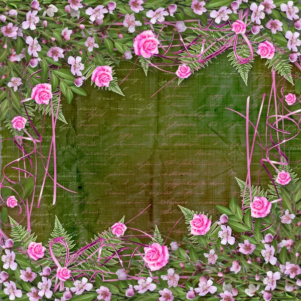 Написание абстрактного фона с цветочным красивым букетом — стоковое фото