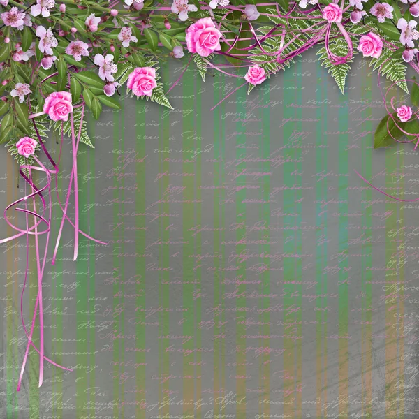 Escribir fondo abstracto con ramo hermoso floral — Foto de Stock