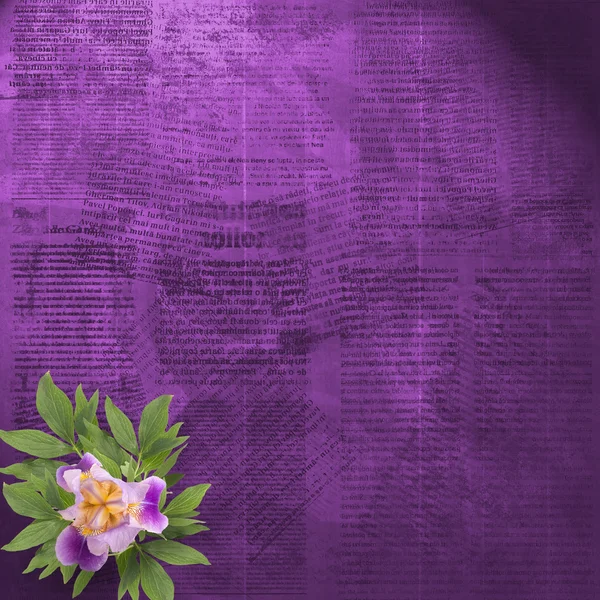 Παλαιόν Ιστορικόν εφημερίδα με δέσμη των λουλουδιών — Φωτογραφία Αρχείου
