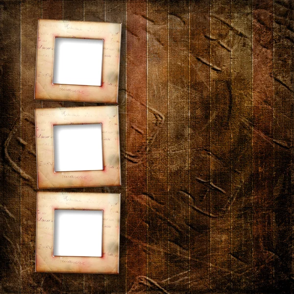 Old grunge frames on the ancient paper background — Stock Photo, Image