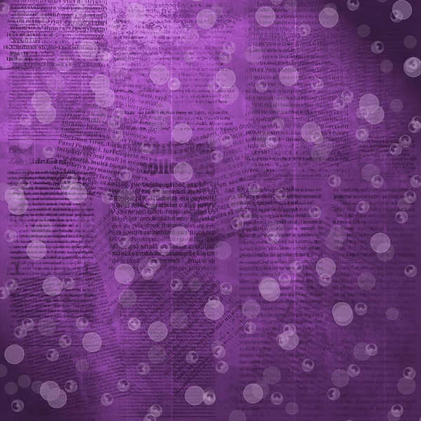 Antiguo fondo de periódico púrpura con borroso boke — Foto de Stock