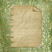 roztržené žlutého papíru upevněny s krycí páskou. starý pergamen