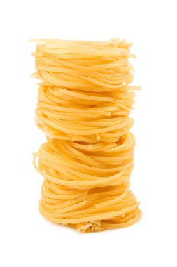 Pasta meal for dinner on white isolated background clipart