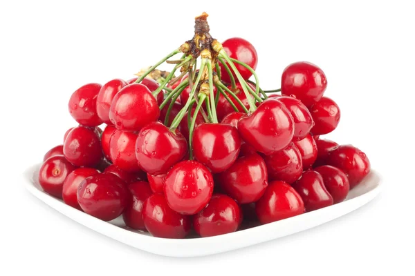 Fresh ripe cherries on a white background isolated — Stock Photo, Image