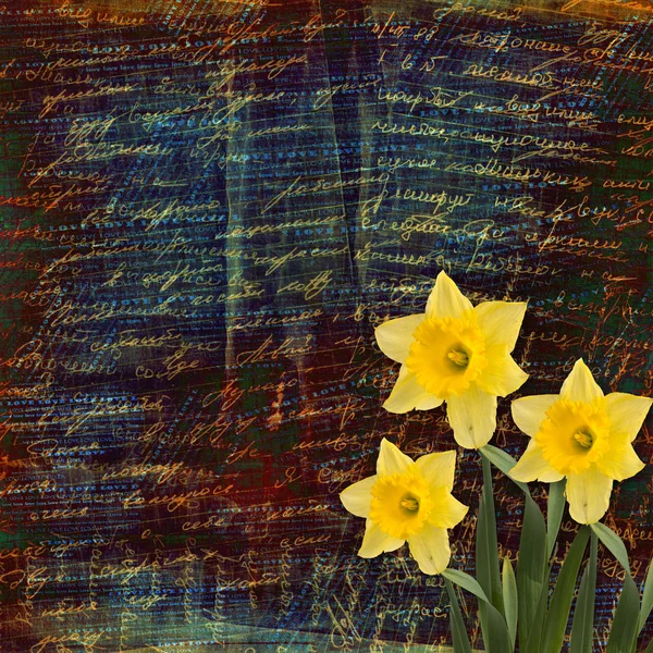 Tarjeta de invitación o felicitación con ramo de flores — Foto de Stock