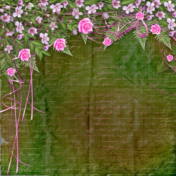 Γράφοντας αφηρημένο φόντο με λουλούδια όμορφο μπουκέτο — Φωτογραφία Αρχείου