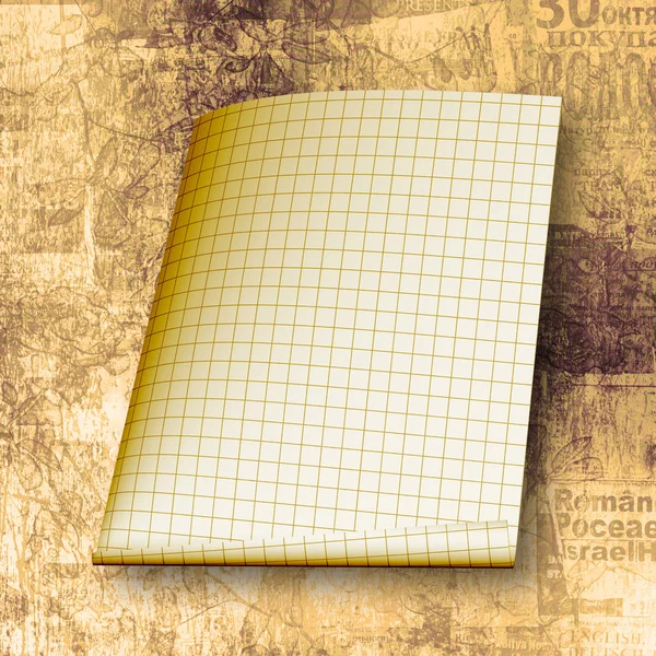 Hoja amarilla desgarrada sobre el fondo abstracto del papel —  Fotos de Stock