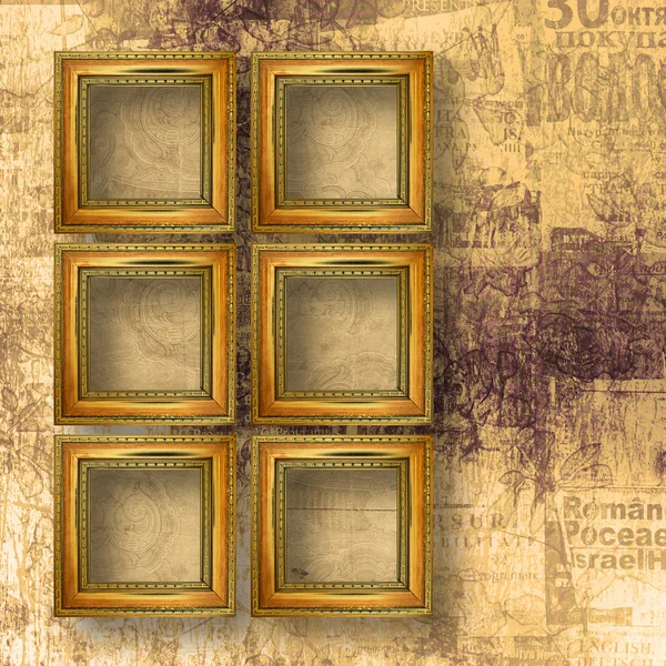 Oude houten frames voor foto op de abstracte paper achtergrond — Stockfoto