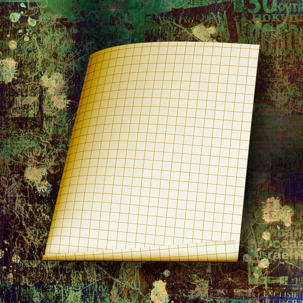 Folha amarela rasgada no fundo do papel abstrato — Fotografia de Stock